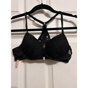 dobreva bra 34AA push up Lacy Racerback bra full coverage deep plunge floral